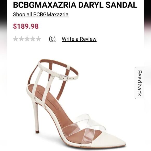 BCBGMAXAZRIA DARYL IVORY HIGH HEEL SANDALS. - Picture 2 of 12